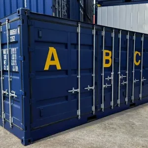 conteneur maritime de 20 pieds "Open Side" avec bac de rétention (drip tray)