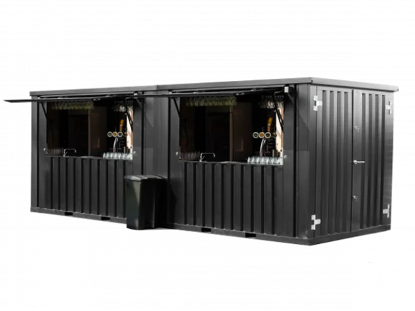 Container bar pliable 8 × 2 mètres noir RAL 90051