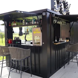 Container bar pliable 8 × 2 mètres noir RAL 9005 – Image 3