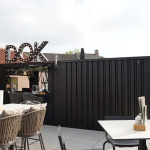 Container bar pliable 8 × 2 mètres noir RAL 9005 – Image 4