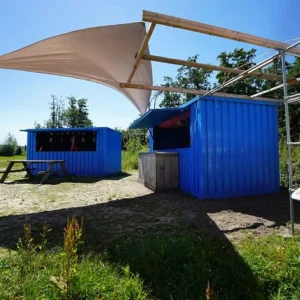 Container bar pliable XL 4 x 2 mètres Bleu RAL 5012 – Image 4