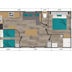 Mobil-home Louisiane 2 chambres neuf – Savanah – 2024 – Image 3